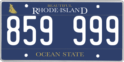 RI license plate 859999