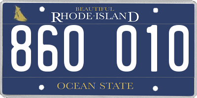 RI license plate 860010