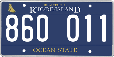 RI license plate 860011