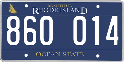 RI license plate 860014