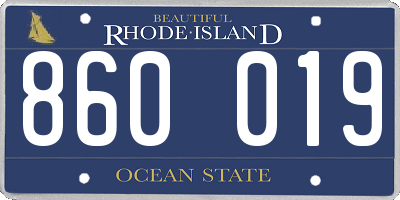 RI license plate 860019