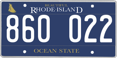 RI license plate 860022