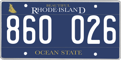 RI license plate 860026