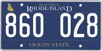 RI license plate 860028