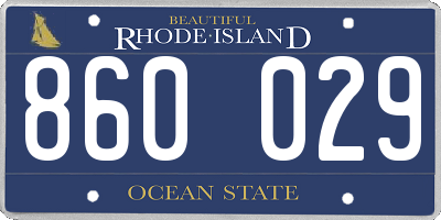 RI license plate 860029