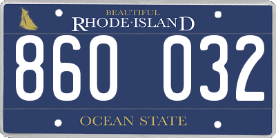 RI license plate 860032