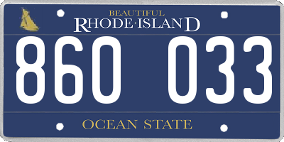 RI license plate 860033
