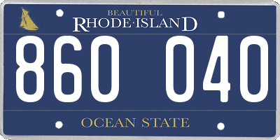 RI license plate 860040