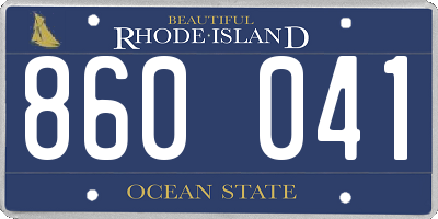 RI license plate 860041
