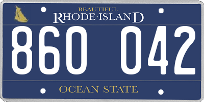 RI license plate 860042