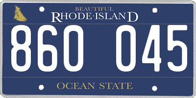 RI license plate 860045