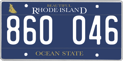 RI license plate 860046