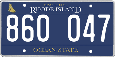 RI license plate 860047