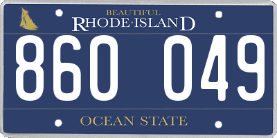 RI license plate 860049