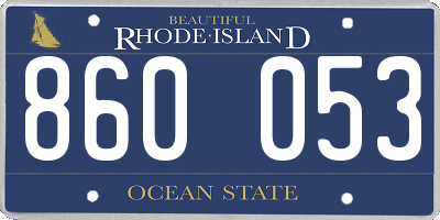 RI license plate 860053