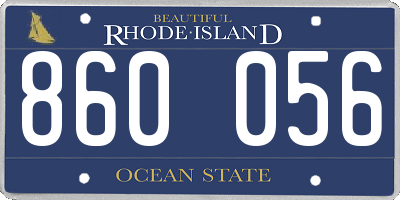 RI license plate 860056