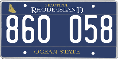 RI license plate 860058