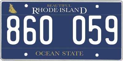 RI license plate 860059