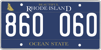 RI license plate 860060