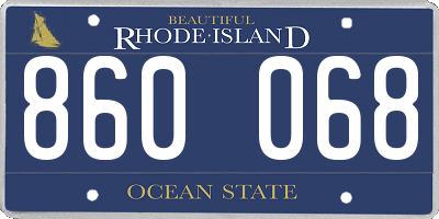RI license plate 860068