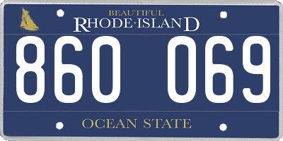 RI license plate 860069
