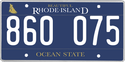 RI license plate 860075