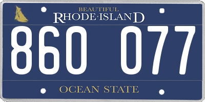 RI license plate 860077