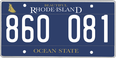 RI license plate 860081
