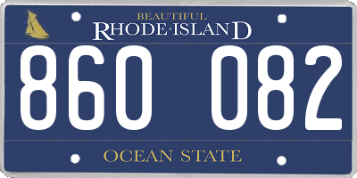 RI license plate 860082