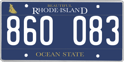 RI license plate 860083