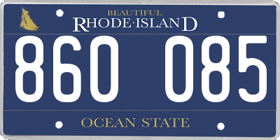 RI license plate 860085