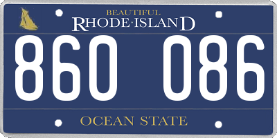 RI license plate 860086