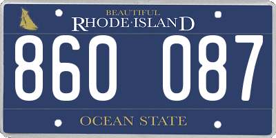 RI license plate 860087
