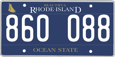 RI license plate 860088