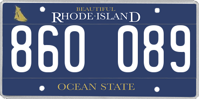 RI license plate 860089