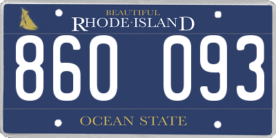 RI license plate 860093
