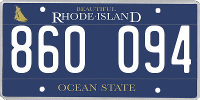 RI license plate 860094