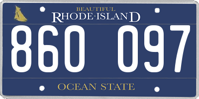 RI license plate 860097
