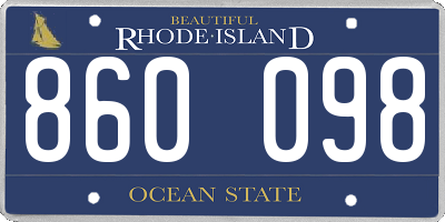 RI license plate 860098