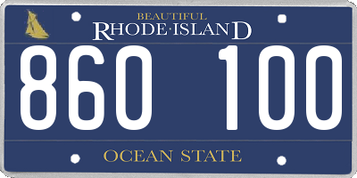 RI license plate 860100