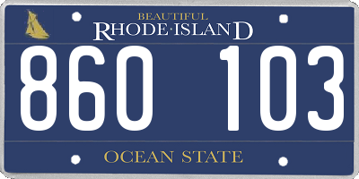 RI license plate 860103