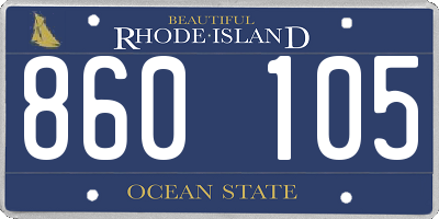 RI license plate 860105