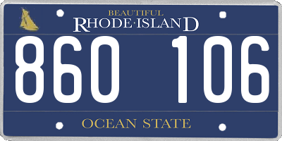 RI license plate 860106
