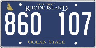 RI license plate 860107