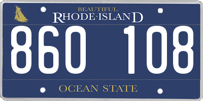 RI license plate 860108