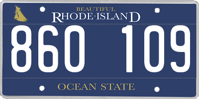 RI license plate 860109