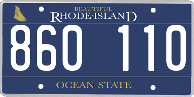 RI license plate 860110