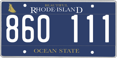 RI license plate 860111