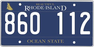RI license plate 860112