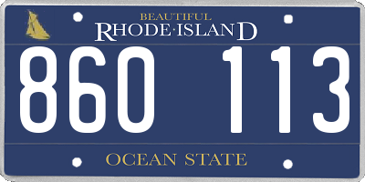RI license plate 860113